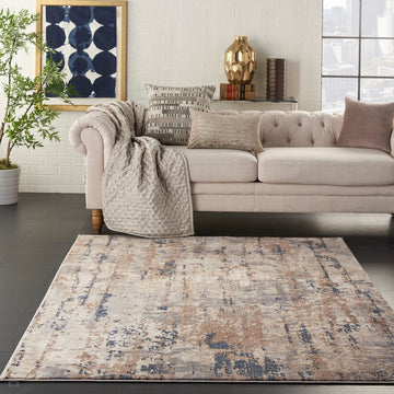 Quarry QUA01 Modern Abstract Distressed Soft Textured Durable Low Profile Short Pile Beige/Grey Rug-Nourison-Rug Love - The Most Loved Rug Store